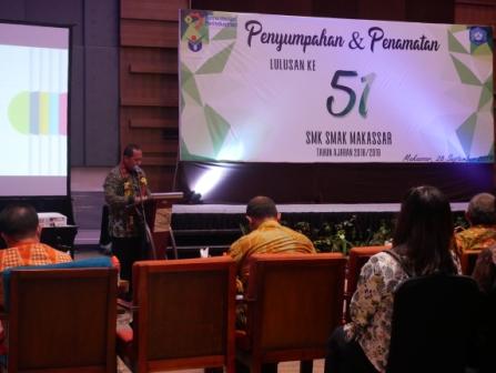 Wisuda lulusan angkatan 51 SMK SMAK Makassar tahun ajaran 2018/2019